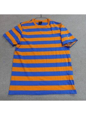 OVO Shirt Orange Blue Medium Striped October's Very Own Made in Canada